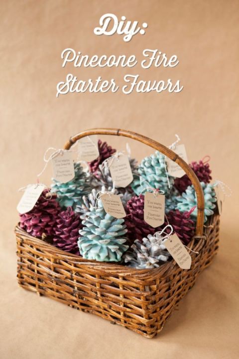 The only problem with making these pinecone fire starters? You'll end up wanting to keep these beautiful favors for yourself!
Get the tutorial at Something Turquoise.
