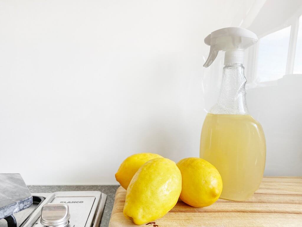 Cleaning Spray and Lemons